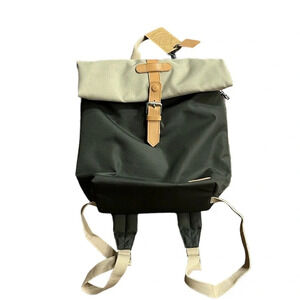 New Laptop Backpack leather trimmed thick canvas water resistance foldable